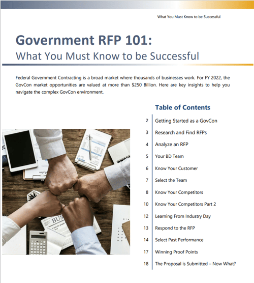 Government RFP 101 What you Must Know to be Successful